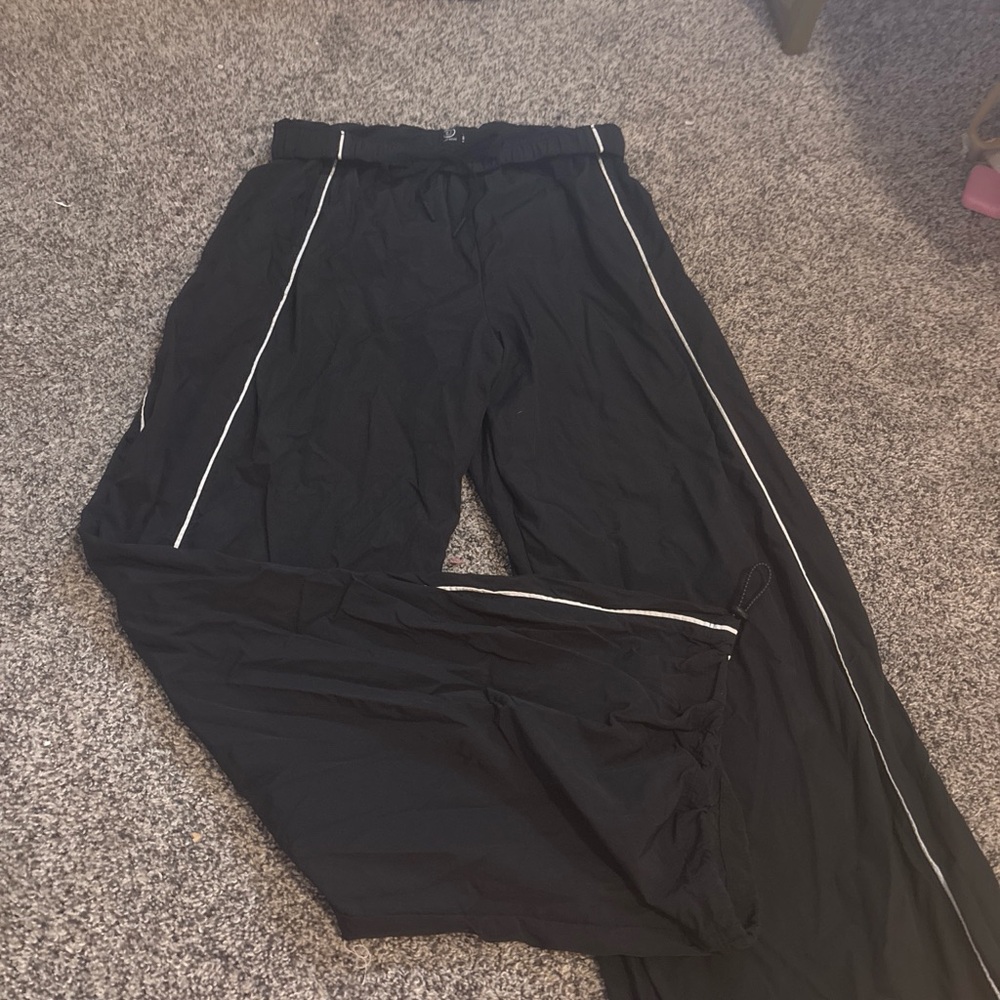Hollister Black Street Style Pants with White Piping